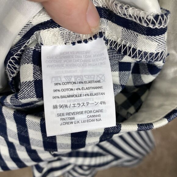 J CREW Women’s Plaid Gingham Pants Navy Preppy Money - Picture 7 of 7